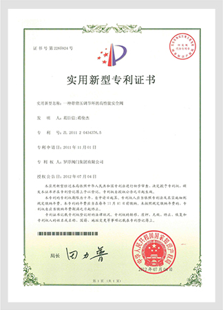 一種帶背壓調節環的高性能安全閥